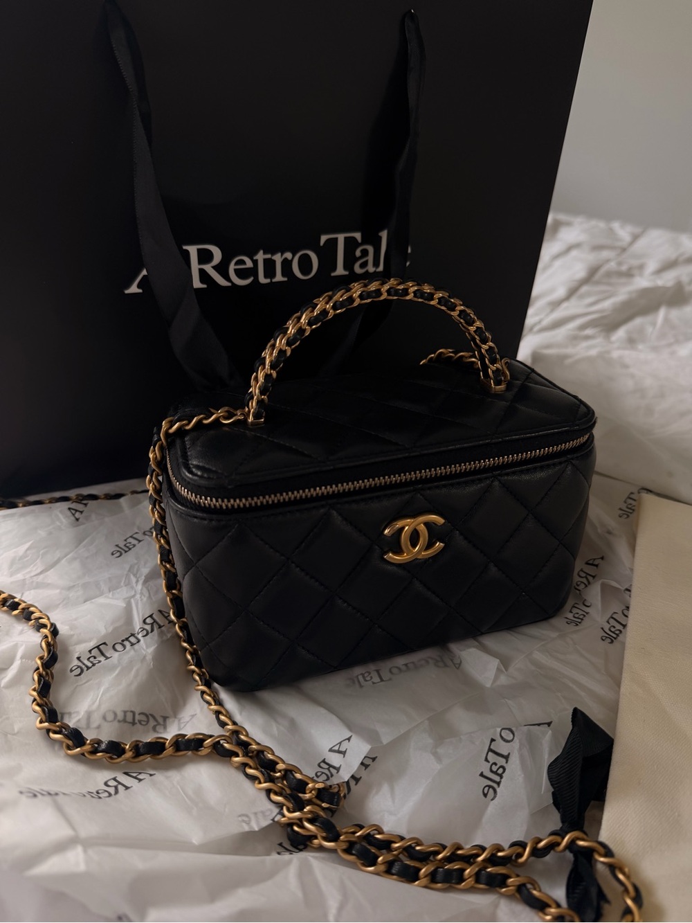 Chanel Lambskin Vanity Bag with Chain Handle